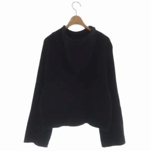 Ameri VINTAGE 19SS ワッフルフーディトップ パーカー プルオーバー ラグランスリーブ ブラック