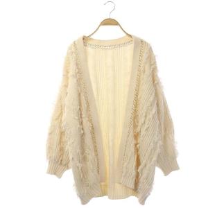 21AW フリンジニットカーディガン ホワイト
