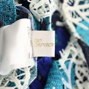 Grace Class 20SS Mexican レーストップスブラウス 36 水色