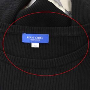 BLUE LABEL CRESTBRIDGE ベルト付チェック切替ワンピース 38 ブラック