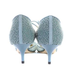 JIMMY CHOO スエードポインテッドトゥパンプス 34.5 ライトブルー