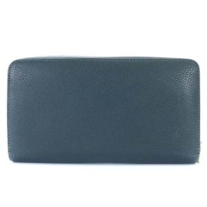 CELINE 長財布 ラウンドファスナー レザー ネイビー