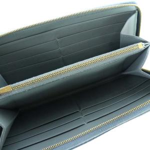 CELINE 長財布 ラウンドファスナー レザー ネイビー