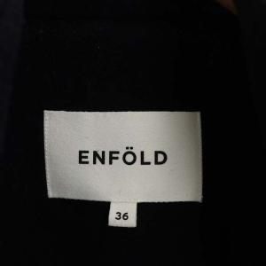 ENFOLD ウールリバーモッサショートドルマンコート ジャケット ショート丈 36 ダークネイビー