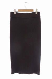 EVERYDAY I LIKE リブスカート ニット タイト ロング イージー 36 ブラウン