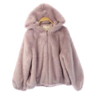 フェイクファージップアップジャケット 36 ピンク