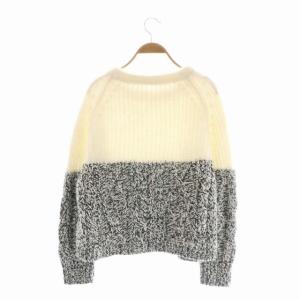 Diagram GRACE CONTINENTAL 20AW モヘヤ切替ニット セーター 長袖 ハイネック プルオーバー 36 ホワイト ブラック