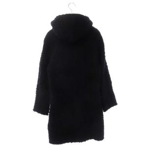 EPOCA フード付ボアコート アウター ニット ブークレ ミドル丈 40 ネイビー ブラック