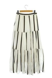 Diagram GRACE CONTINENTAL 20SS ストライプティアードスカート 36 ホワイト