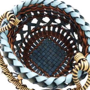 LOEWE 22SS フリンジ バケットバッグ スモール 2way カーフレザー ライトブルー