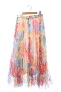 20SS マルチフラワースカート フレア 36 マルチカラー