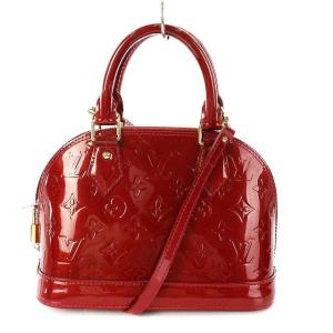 LOUIS VUITTON M90174 モノグラム ヴェルニ アルマ BB 2WAY ハンドバッグ レッド