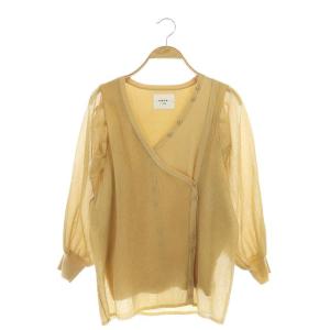 21SS SHEER SLEEVE KNIT CARDIGAN F ベージュ