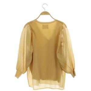 Ameri VINTAGE 21SS SHEER SLEEVE KNIT CARDIGAN F ベージュ