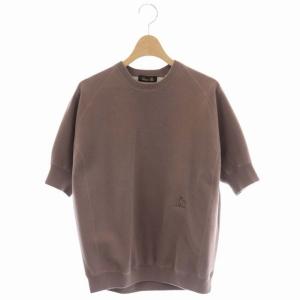 21SS 16Gダブルフェイスショートスリーブニット 茶