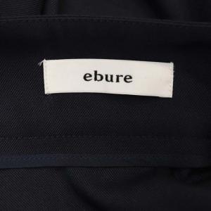 ebure ラップフレアスカート マキシ丈 ウール混 38 ネイビー