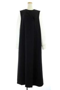 21AW ダブルクロススリーブレイヤーDRESS ブラック