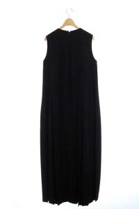 ENFOLD 21SS PEライトジョーゼット タックプリーツ ドレス ワンピース ノースリーブ 38 ブラック