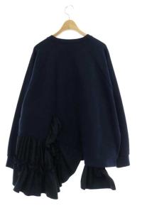 ENFOLD 20SS ハードコンパクト裏毛デコラスウェットトレーナー ネイビー