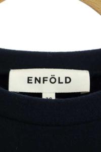 ENFOLD 20SS ハードコンパクト裏毛デコラスウェットトレーナー ネイビー