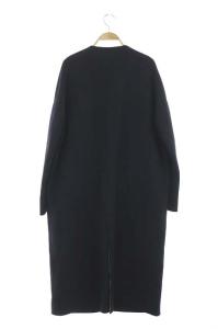 ENFOLD 21AW リバーノーカラーストレートコート 38 ネイビー