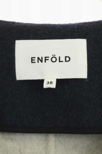 ENFOLD 21AW リバーノーカラーストレートコート 38 ネイビー