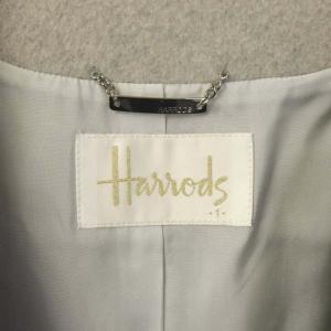 Harrods ノーカラーコート ミドル丈 ウール カシミヤ混 1 ブラック