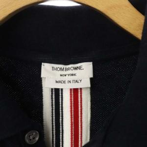 THOM BROWNE 鹿の子ポロシャツ ネイビー
