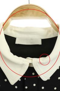 CELFORD 20AW  Aラインシャツプリーツワンピース ロング ドット ブラック ホワイト