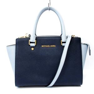 MICHAEL Michael Kors ハンドバッグ 2WAY バイカラー レザー ネイビー