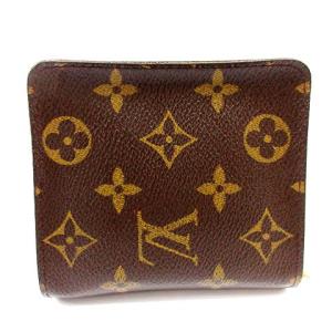 LOUIS VUITTON M61667 モノグラム コンパクトジップ 2つ折り財布 ブラウン 
