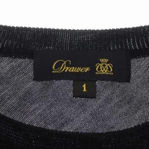Drawer コットンショートスリーブニット 五分袖 1 ブラック