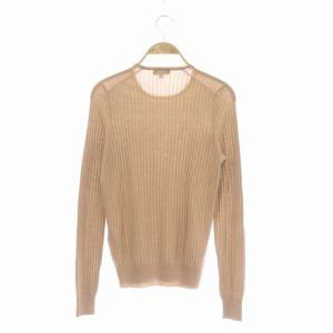 Drawer 21年製 18Gカシミヤ シルク混 リブ クルーネックニット 2 ベージュ