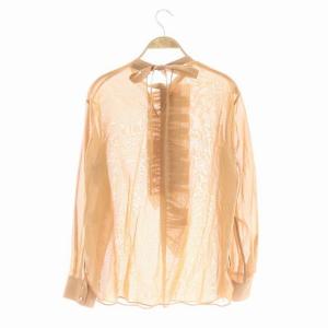 STRASBURGO ラッフルフリルノーカラーブラウス 40 ライトブラウン