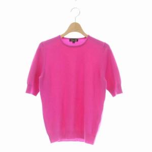 14Gカシミヤクルーショートスリーブニットセーター 1 ピンク