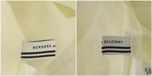 BORDERS at BALCONY 20年製 チュニックブラウス 七分袖 フリル レース 比翼 36 アイボリー