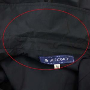 M'S GRACY スプリングコート ダブル 裾フリル 38 ネイビー