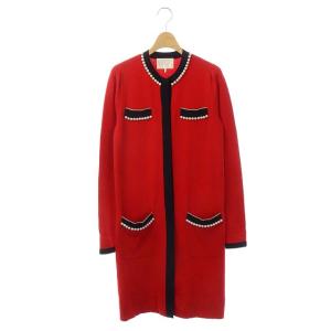 20AW ワンピース ニット 2WAY パール装飾 0 レッド