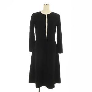 19AW BI COLOR CARDIGAN&KNIT DRESS ワンピース Vネック