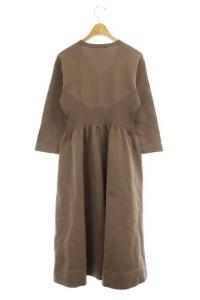 CELFORD 20AW Vネックホールガーメントワンピース ロング フレア プルオーバー モカ