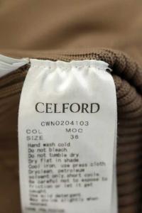 CELFORD 20AW Vネックホールガーメントワンピース ロング フレア プルオーバー モカ