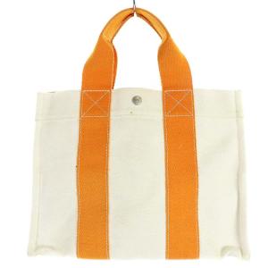 HERMES ボラボラPM トートバッグ オレンジ アイボリー