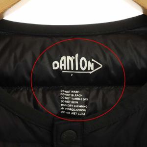 DANTON ノーカラーダウンジャケット ブラック