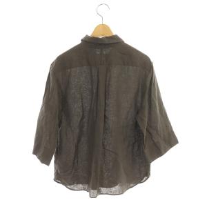 MARGARET HOWELL 20SS LINEN VOILE 七分袖シャツ 2 ブラウン
