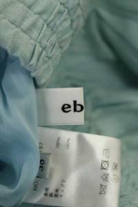 ebure リネン ロング マキシ丈 フレア ギャザースカート ペチコート付き 38 スカイブルー