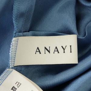 ANAYI グラフィカルフラワープリントフレアワンピース ロング 36 ブルー オレンジ