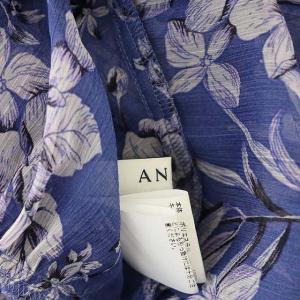 ANAYI 21SS ヨーリューフラワープリントスキッパーワンピース ロング ブルー