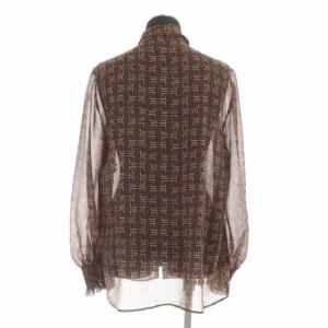 ANAYI 20AW ジオメトリックPTギャザーブラウス ベージュ