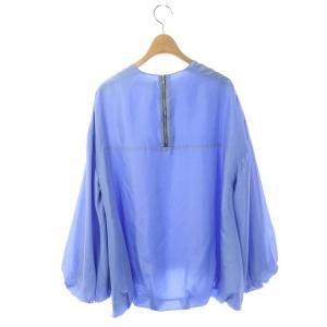 ebure シルクボリュームスリーブブラウス 36 スカイブルー
