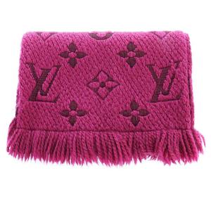 LOUIS VUITTON M75503 モノグラム エシャルプ ロゴマニア マフラー シルク混 パープル 